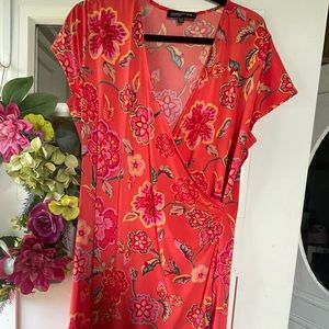 Cute bright orange and pink tropical dress